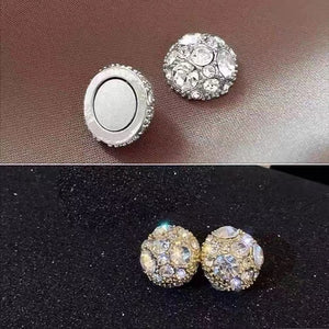 New ear studs with magnetic suction ear clips for women, zircon super sparkling earrings non removable ear bone clips, versatile
