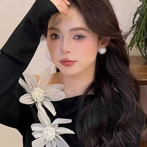 Fireworks Pearl, a dual-purpose earring for women with a simple and fashionable temperament, irregular and exquisite new style, versatile earrings