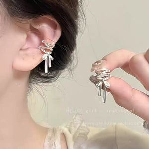 New ear studs with magnetic suction ear clips for women, zircon super sparkling earrings non removable ear bone clips, versatile