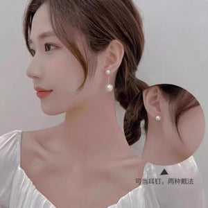 Pearl tassel earrings, simple earrings, light luxury, niche, versatile, fashionable, long earrings, long tassels