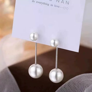 Pearl tassel earrings, simple earrings, light luxury, niche, versatile, fashionable, long earrings, long tassels