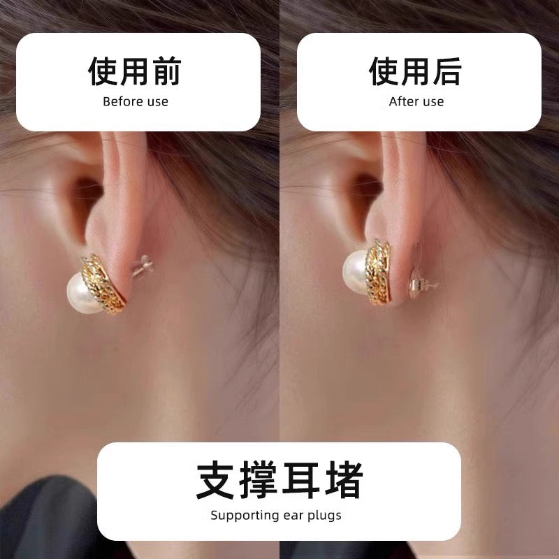 Silicone hamburger ear plug support anti drop device, super tight auxiliary device, earring, ear plug fixing device, earring buckle lifting