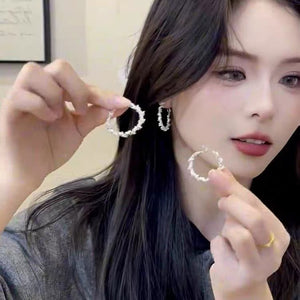 Smooth Oval Circle Heart Earrings for Women, Unique Design, Versatile Ear Accessories