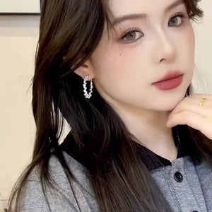 Smooth Oval Circle Heart Earrings for Women, Unique Design, Versatile Ear Accessories