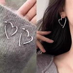 Smooth Oval Circle Heart Earrings for Women, Unique Design, Versatile Ear Accessories