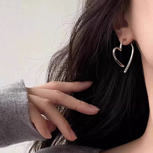 Smooth Oval Circle Heart Earrings for Women, Unique Design, Versatile Ear Accessories