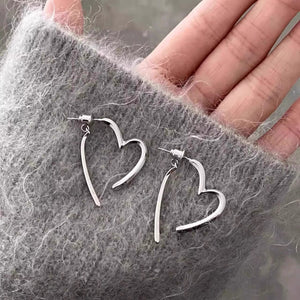 Smooth Oval Circle Heart Earrings for Women, Unique Design, Versatile Ear Accessories