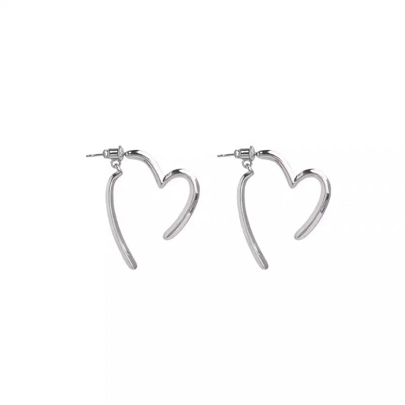 Smooth Oval Circle Heart Earrings for Women, Unique Design, Versatile Ear Accessories