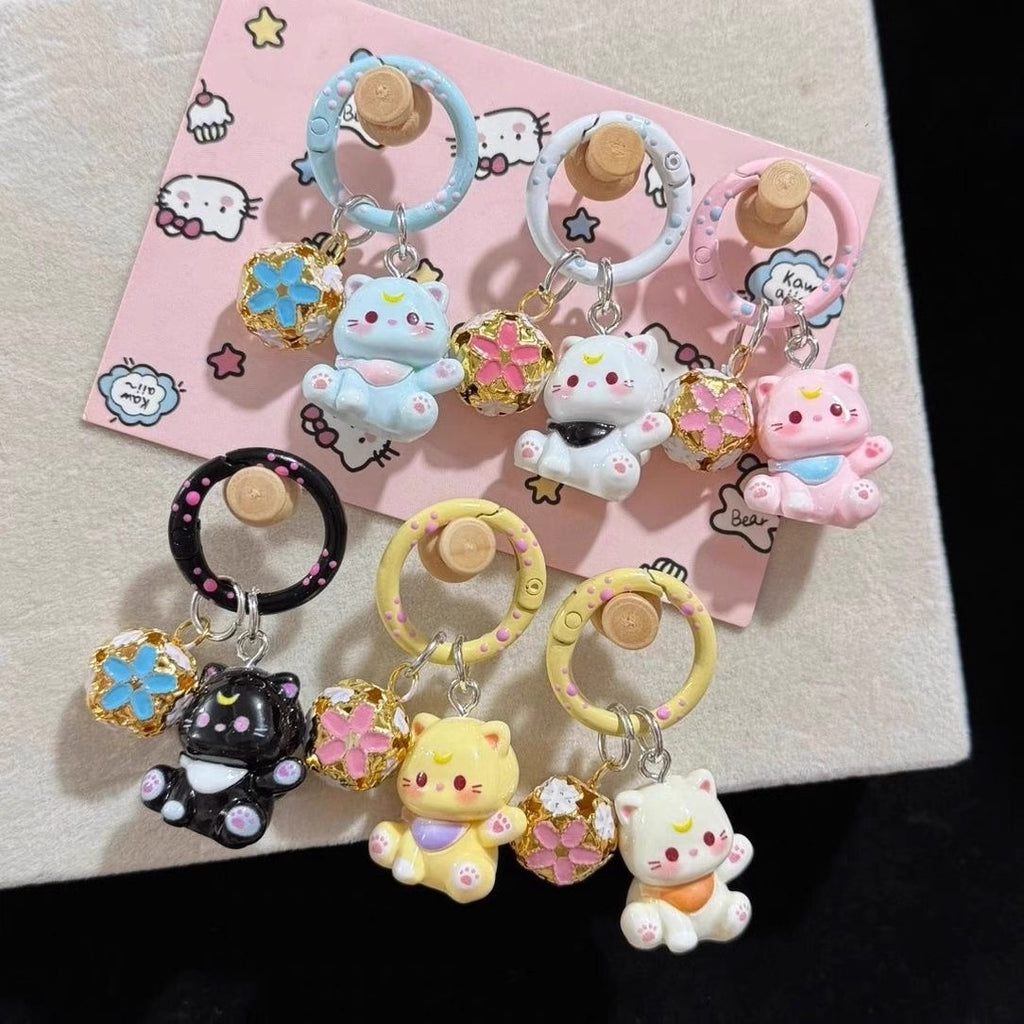 Cute Cartoon Cat Keychain New style Cat Bell Phone Pendant Bag Pendant Accessories