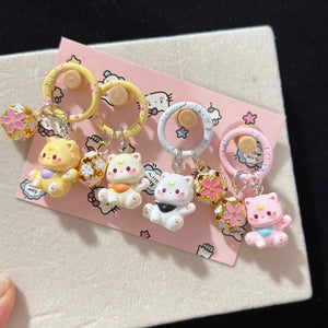 Cute Cartoon Cat Keychain New style Cat Bell Phone Pendant Bag Pendant Accessories