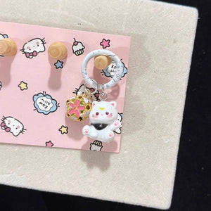 Cute Cartoon Cat Keychain New style Cat Bell Phone Pendant Bag Pendant Accessories