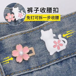 Cat waist button, nail free, adjustable, detachable, jeans waist size adjustable, no need for punching, tightening tool button accessory