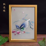Elegant gift double-sided hand embroidered Suzhou embroidery silk art with frame
