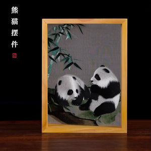 Elegant gift double-sided hand embroidered Suzhou embroidery silk art with frame