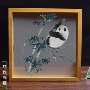 Elegant gift double-sided hand embroidered Suzhou embroidery silk art with frame
