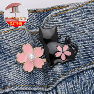 Cat waist button, nail free, adjustable, detachable, jeans waist size adjustable, no need for punching, tightening tool button accessory