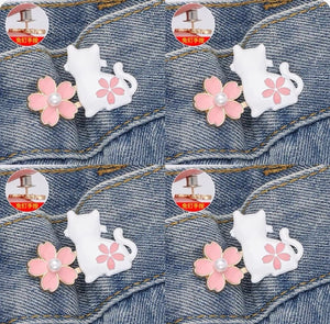 Cat waist button, nail free, adjustable, detachable, jeans waist size adjustable, no need for punching, tightening tool button accessory