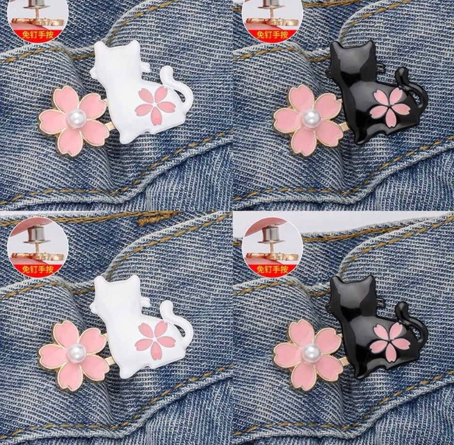 Cat waist button, nail free, adjustable, detachable, jeans waist size adjustable, no need for punching, tightening tool button accessory