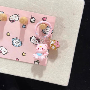 Cute Cartoon Cat Keychain New style Cat Bell Phone Pendant Bag Pendant Accessories