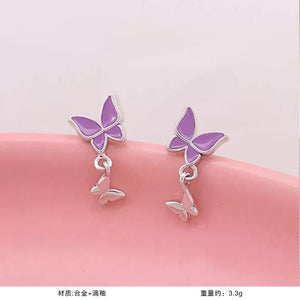 Super fairy sweet and cute earrings, fashionable and versatile 925 silver needle earrings, women's light luxury high-end temperament earrings A9141