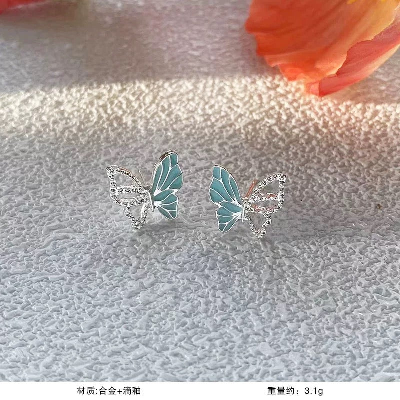 Super fairy sweet and cute earrings, fashionable and versatile 925 silver needle earrings, women's light luxury high-end temperament earrings A9141
