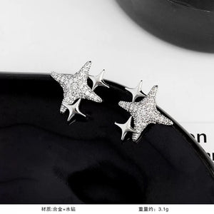 Super fairy sweet and cute earrings, fashionable and versatile 925 silver needle earrings, women's light luxury high-end temperament earrings A9141