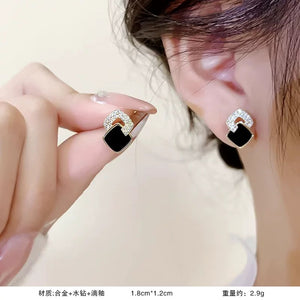 Super fairy sweet and cute earrings, fashionable and versatile 925 silver needle earrings, women's light luxury high-end temperament earrings A9141
