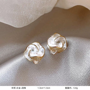 Super fairy sweet and cute earrings, fashionable and versatile 925 silver needle earrings, women's light luxury high-end temperament earrings A9141