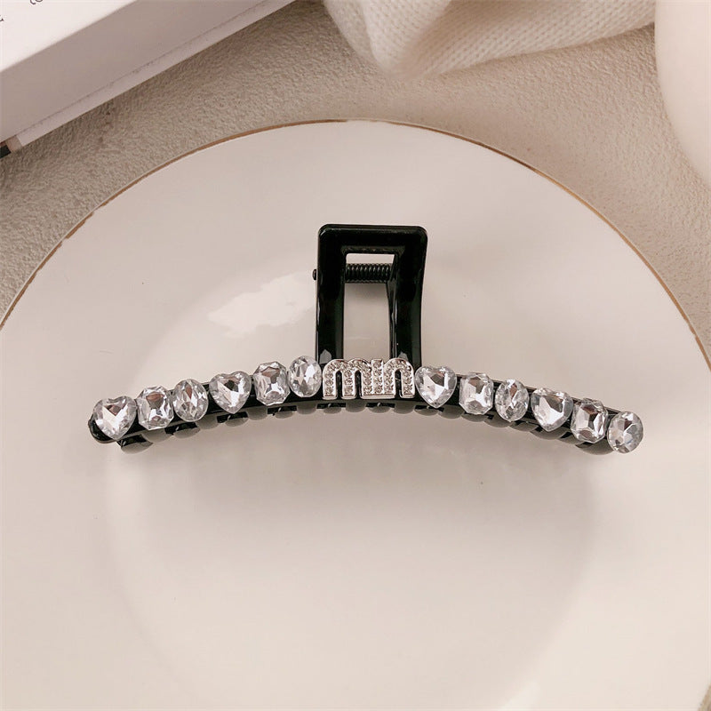 Diamond Love Hair Clip for Women, Back of the Head, Ladies' hair styling, Grip Clip, Simple Clip, Headpiece, Shark Clip A963