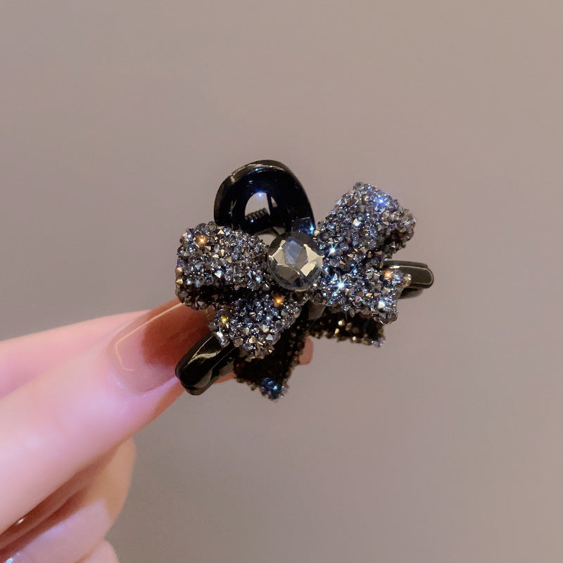 Diamond studded bow, small hair clip, feminine temperament, bangs clip, side  hair clip, small and exquisite grip clip A962