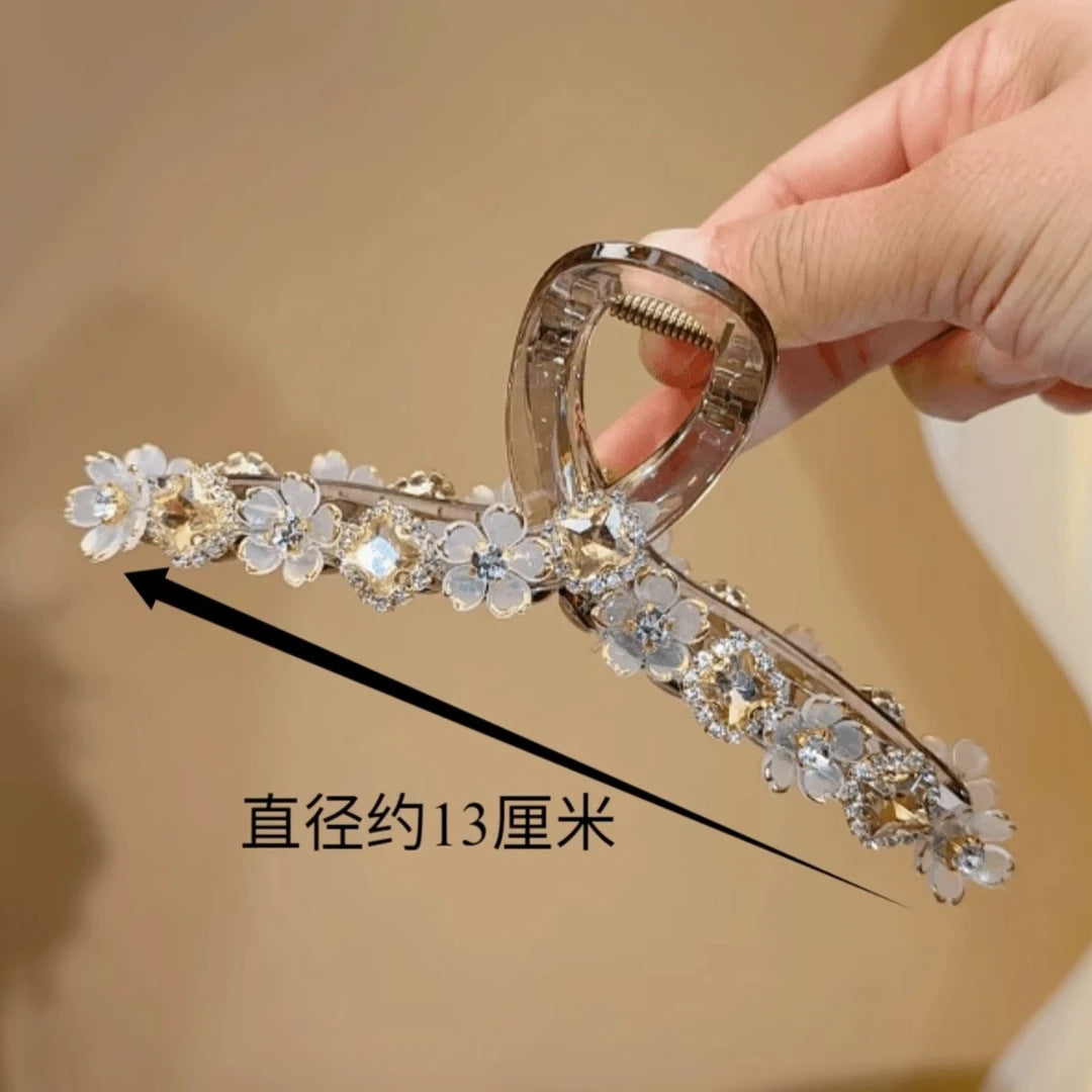 Small flower light luxury fashion versatile half clip Korean version sweet and cute temperament clip A965