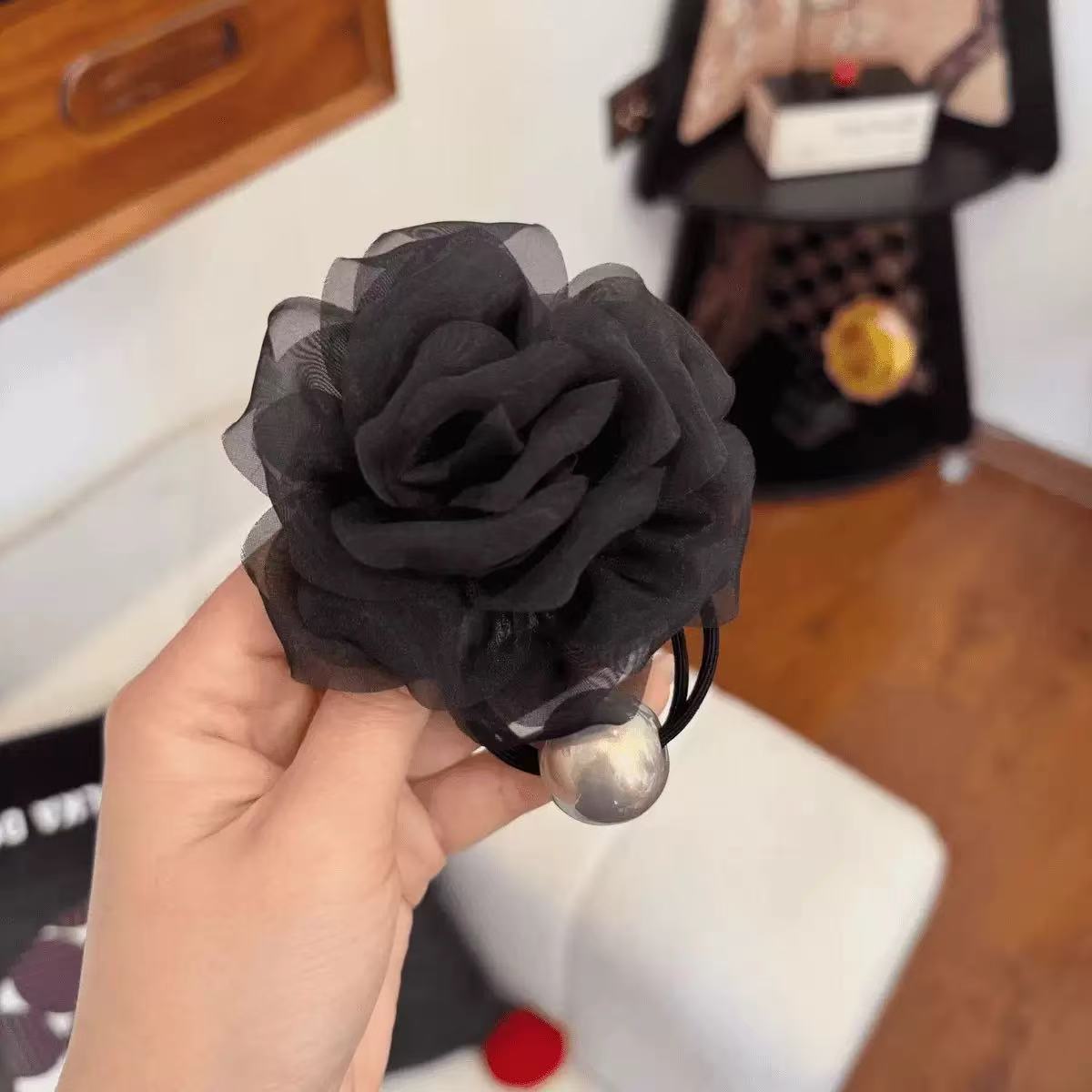 French style gentle, back of the head hair clip, high-end chiffon yarn, bow, grab clip hair accessory for women A966