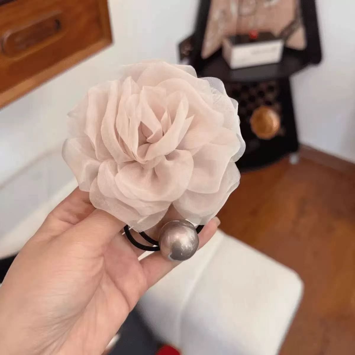 French style gentle, back of the head hair clip, high-end chiffon yarn, bow, grab clip hair accessory for women A966