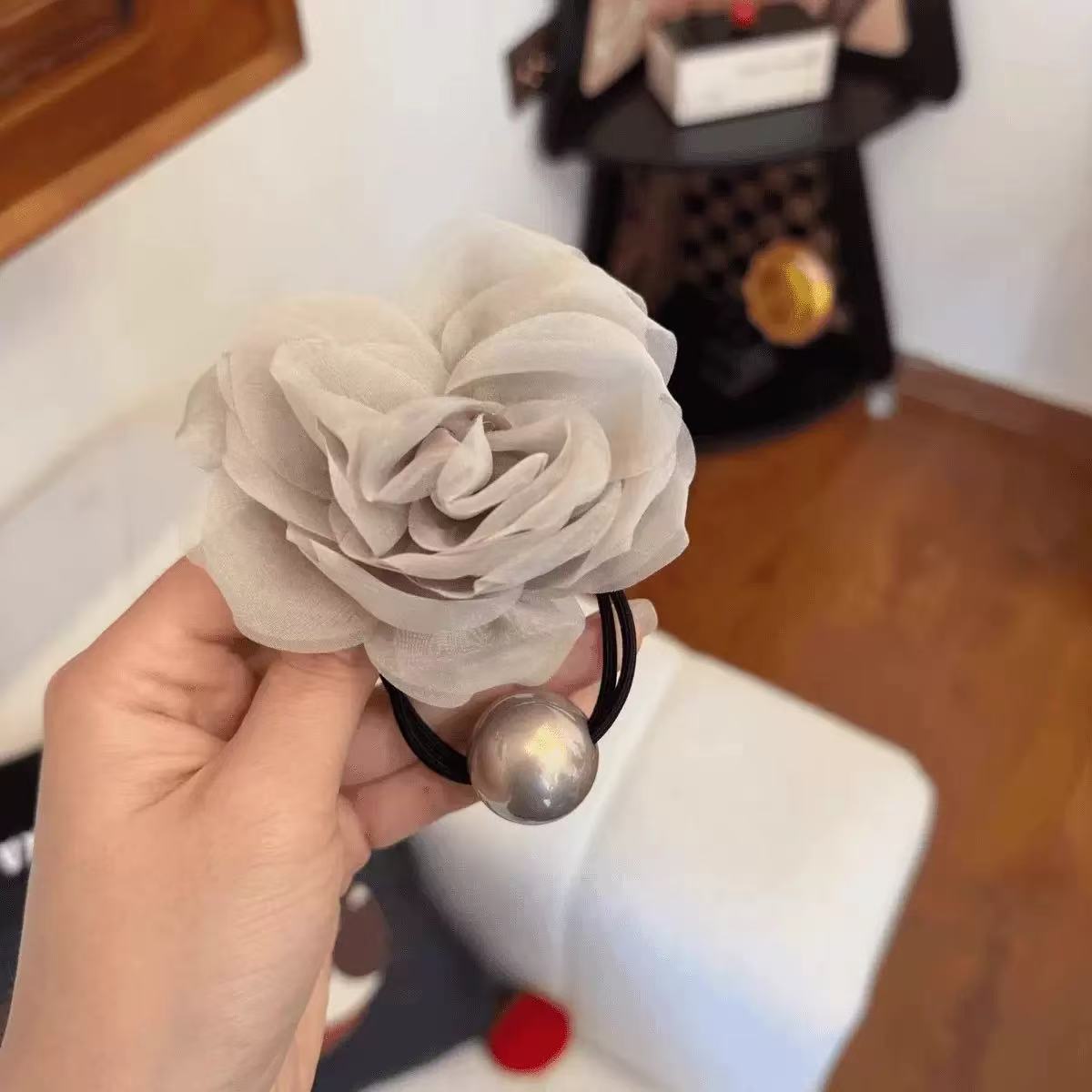 French style gentle, back of the head hair clip, high-end chiffon yarn, bow, grab clip hair accessory for women A966