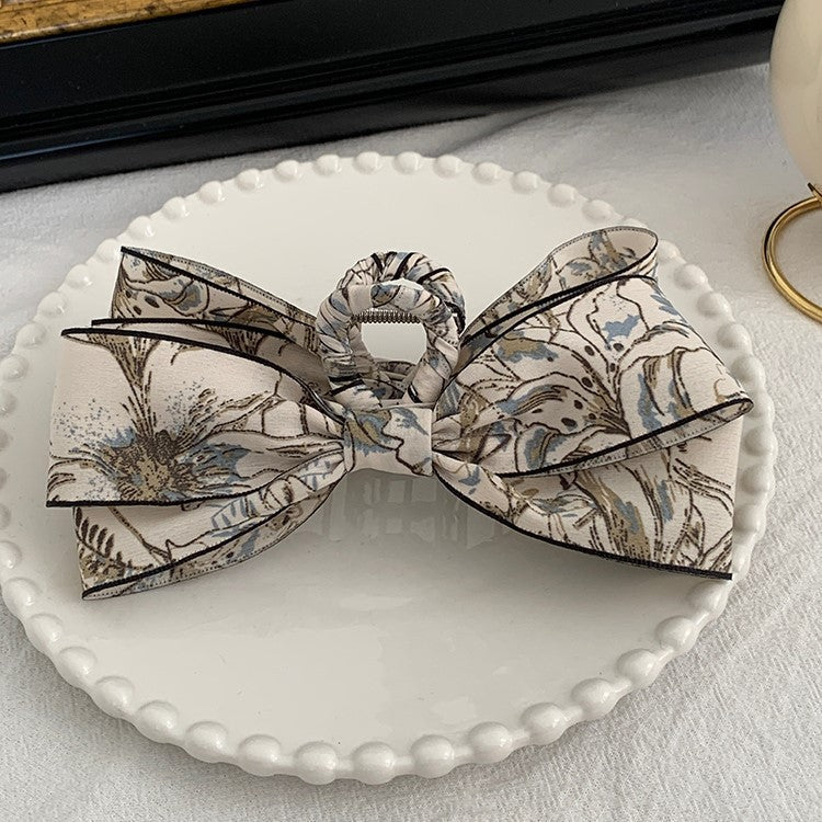 New Chinese ink wash bow clip, elegant back of the head plate, hair clip, high-end sense, ponytail clip, Chinese style headwear A969