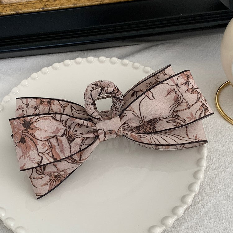 New Chinese ink wash bow clip, elegant back of the head plate, hair clip, high-end sense, ponytail clip, Chinese style headwear A969