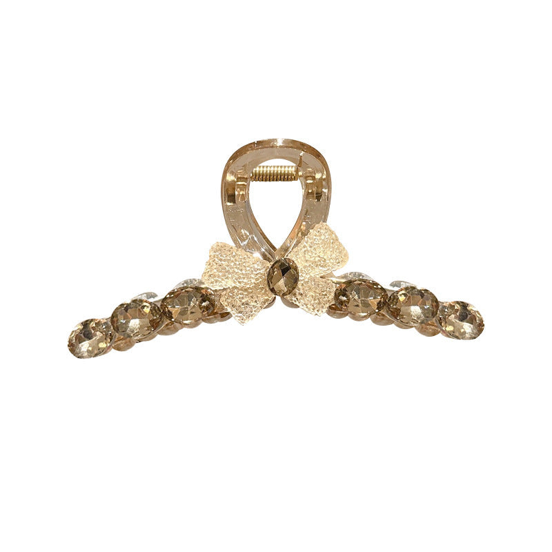 Full diamond bow, large size, grab clip, high-end feeling, hair clip, women's back of the head, temperament clip, headwear A971