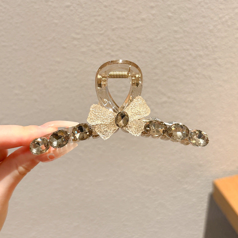 Full diamond bow, large size, grab clip, high-end feeling, hair clip, women's back of the head, temperament clip, headwear A971