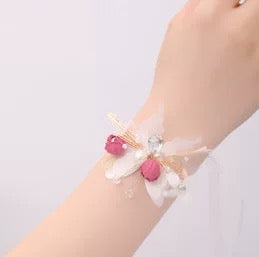 Children's headband, sweet European fairy style, golden leaf headband, flower garland, pearl headband, bride's new crown/bracelet A973