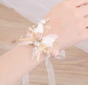 Children's headband, sweet European fairy style, golden leaf headband, flower garland, pearl headband, bride's new crown/bracelet A973