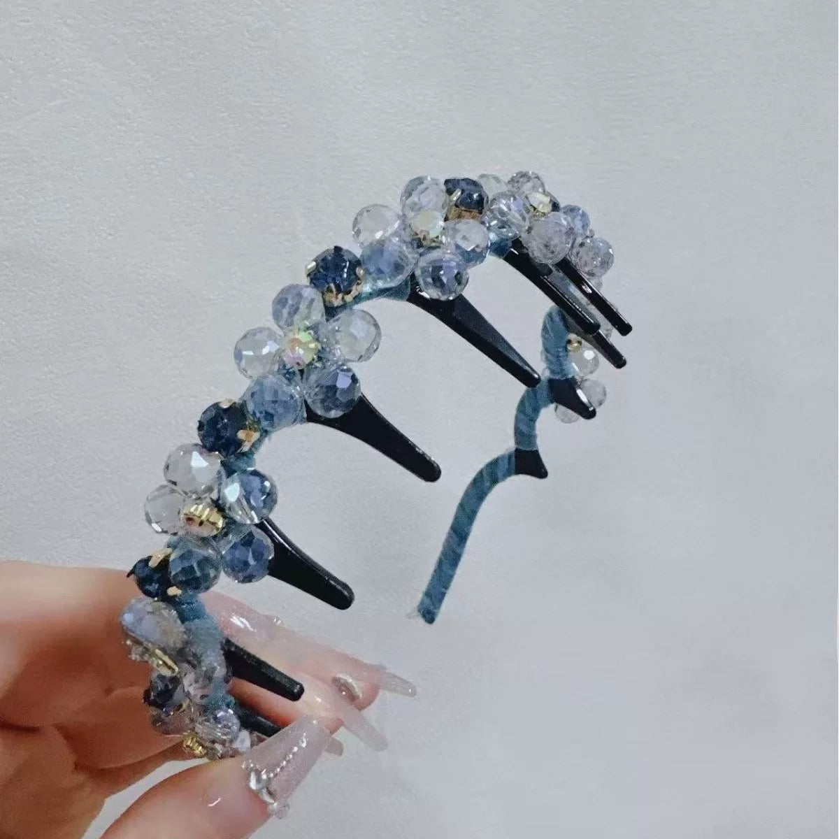 Children's headband, sweet European fairy style, golden leaf headband, flower garland, pearl headband, bride's new crown/bracelet A973