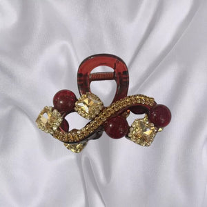Korean version of light luxury flower bead clip, women's high-end feeling, medium-sized hair clip, back of the head, shark clip headband, hair accessory, hair clip A976