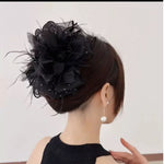 Feather Fluffy Grasp Clip Hair Size Display Headpiece Back of Head Shark Clip Princess Hair Clip A980
