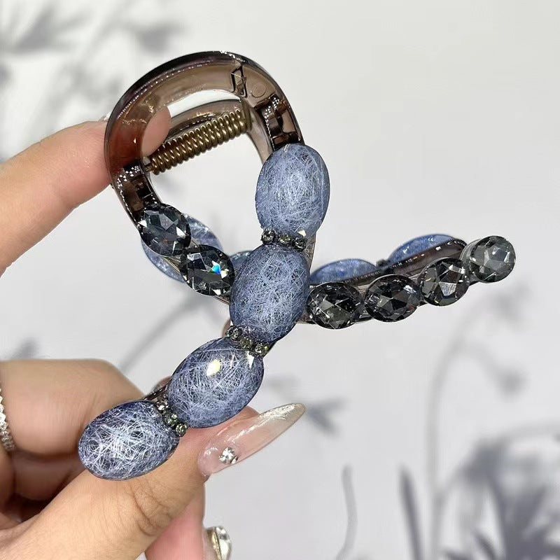 Ocean Heart Hair Clip Women's New Retro High end Sense Grasp Clip Fashion Versatile Hair Tie Shark Clip Headpiece A982