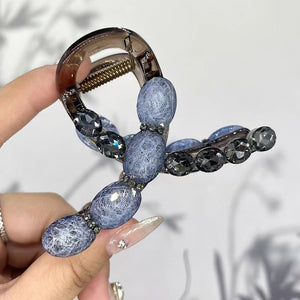 Ocean Heart Hair Clip Women's New Retro High end Sense Grasp Clip Fashion Versatile Hair Tie Shark Clip Headpiece A982