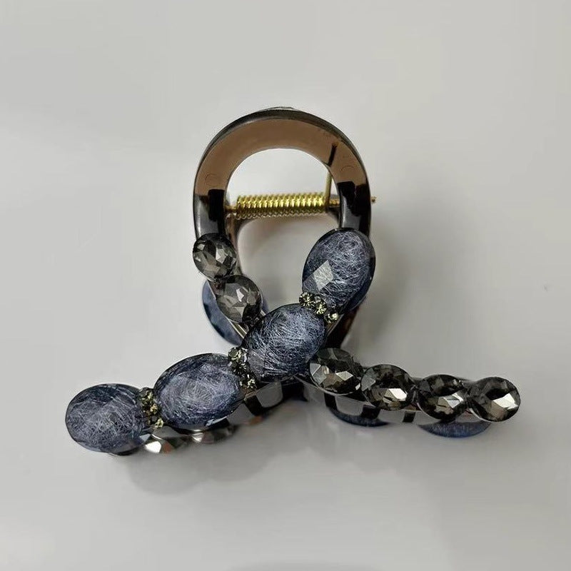 Ocean Heart Hair Clip Women's New Retro High end Sense Grasp Clip Fashion Versatile Hair Tie Shark Clip Headpiece A982