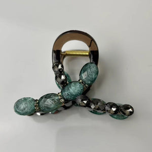 Ocean Heart Hair Clip Women's New Retro High end Sense Grasp Clip Fashion Versatile Hair Tie Shark Clip Headpiece A982