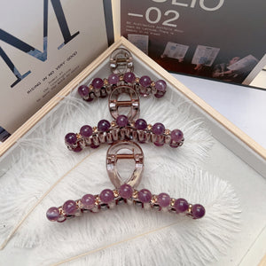 Super sized pearl grip clip for women's high-end hair accessories at the back of the head, with a net red hair clip, temperament, shark clip, and a large amount of hair A983
