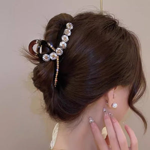 Advanced and romantic rose hair clip for women, with a back of the head hairstyle and an elegant and versatile shark clip headband A984