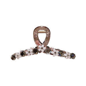 High end camellia fashion versatile large sparkling diamond pearl clip for women's hair clip, shark clip at the back of the head A985
